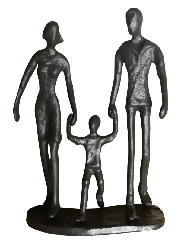 Family of 3 Holding Hands Figurine